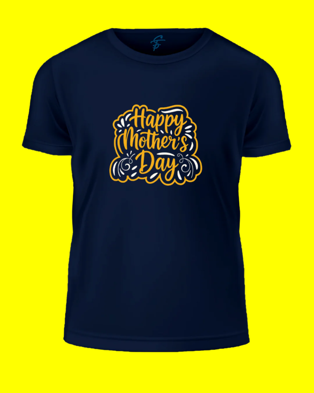 Happy Mother's Day T-Shirt, Women's Short Sleeve, Black with Gold Design